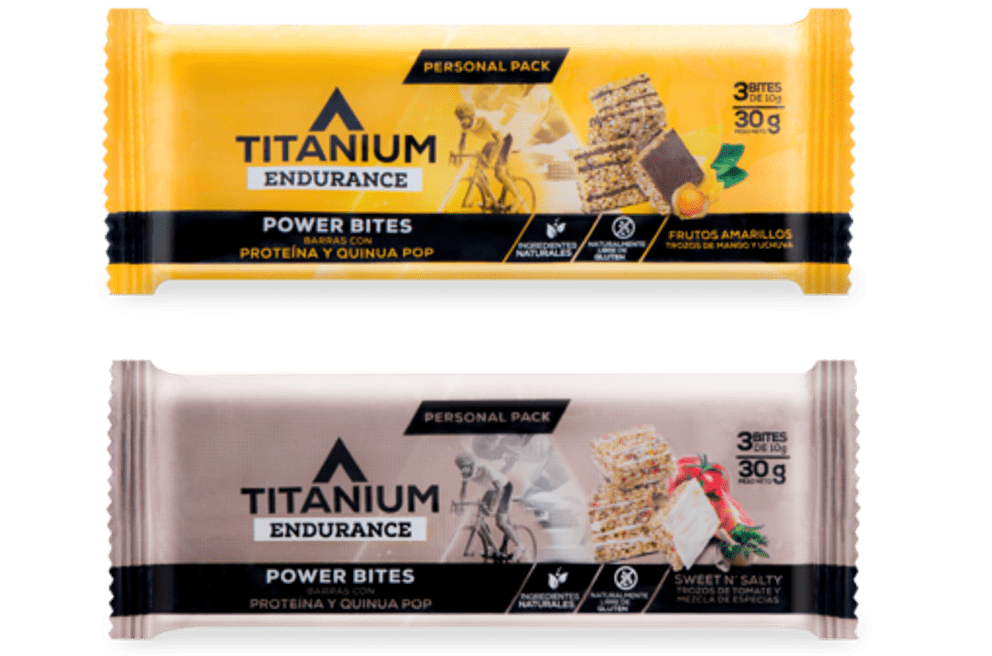 2 piezas de barras energeticas para deportistas ciclistas titanium power bites