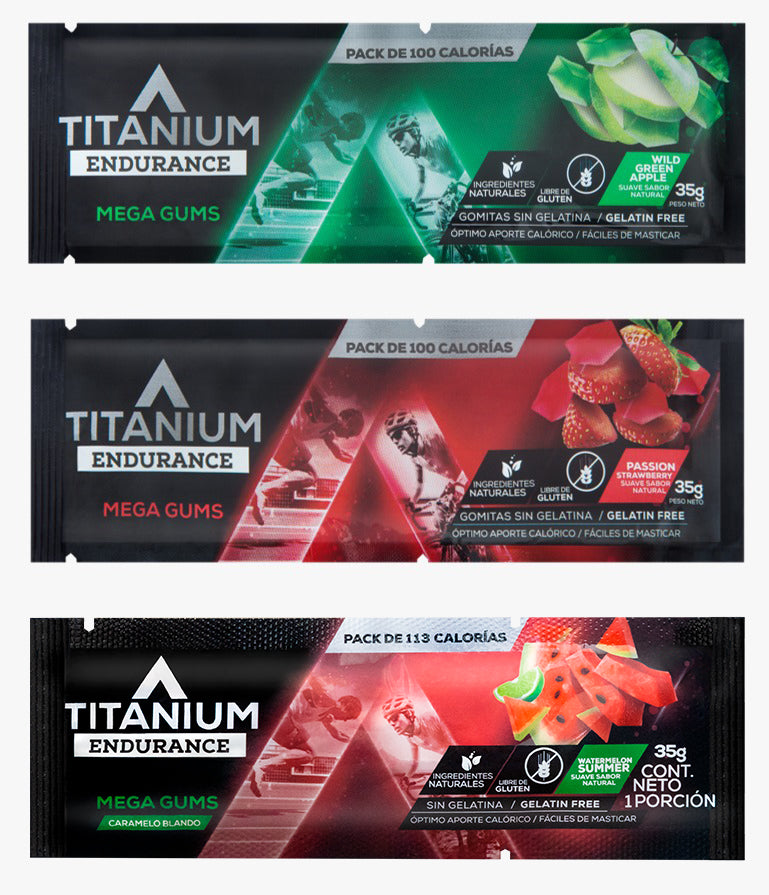 3 piezas de gomitas energeticas masticables titanium
