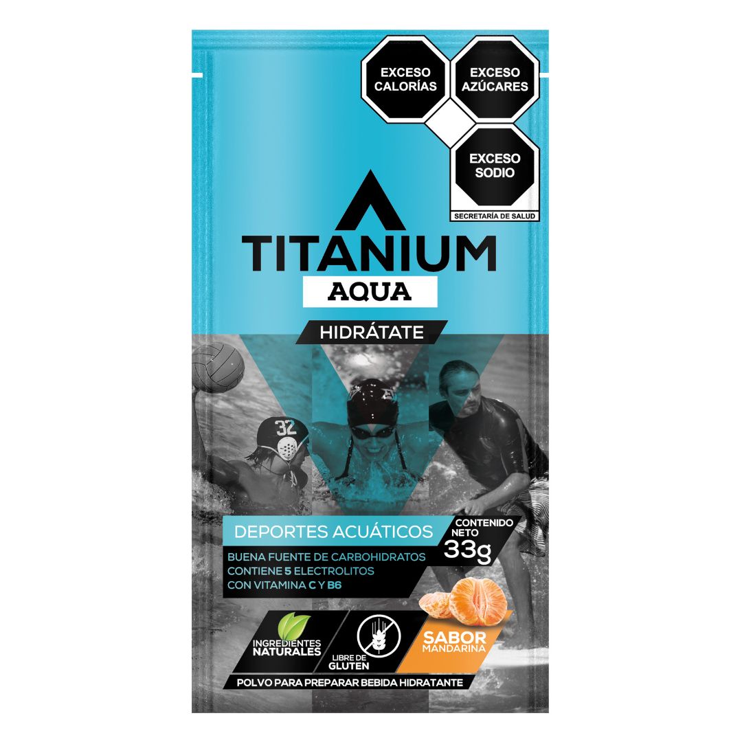 Electrolitos en Polvo AQUA, Caja x 12/25, Sabor Mandarina