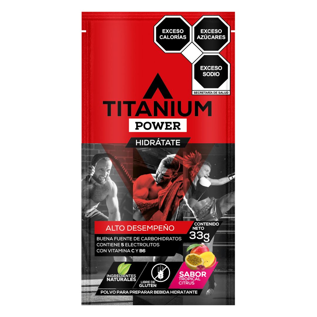 Electrolitos en polvo POWER, Caja x 12/25 Packs, Sabor Ponche de Frutas