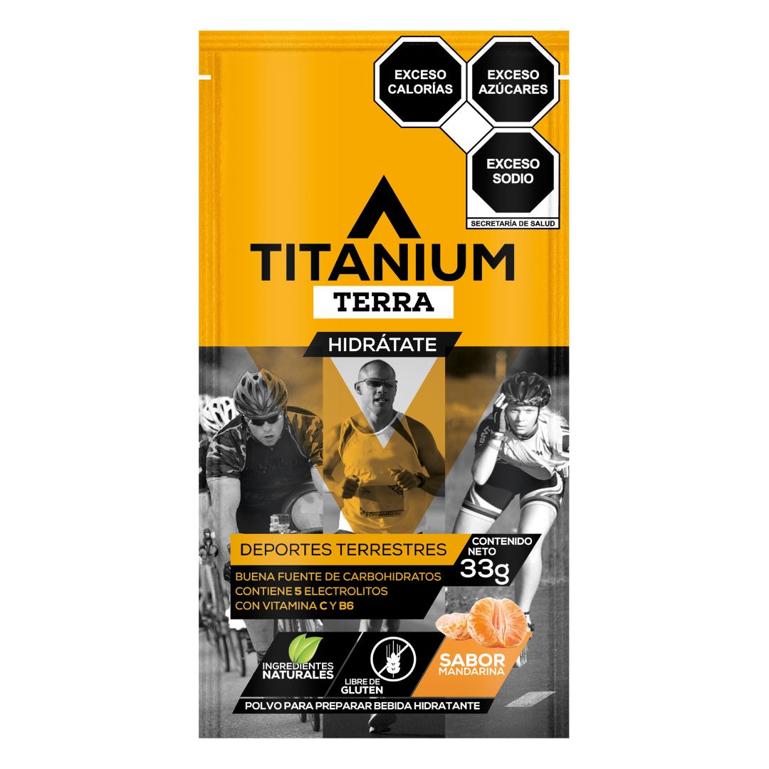 Electrolitos en Polvo TERRA, Caja x 12/25, Sabor Mandarina